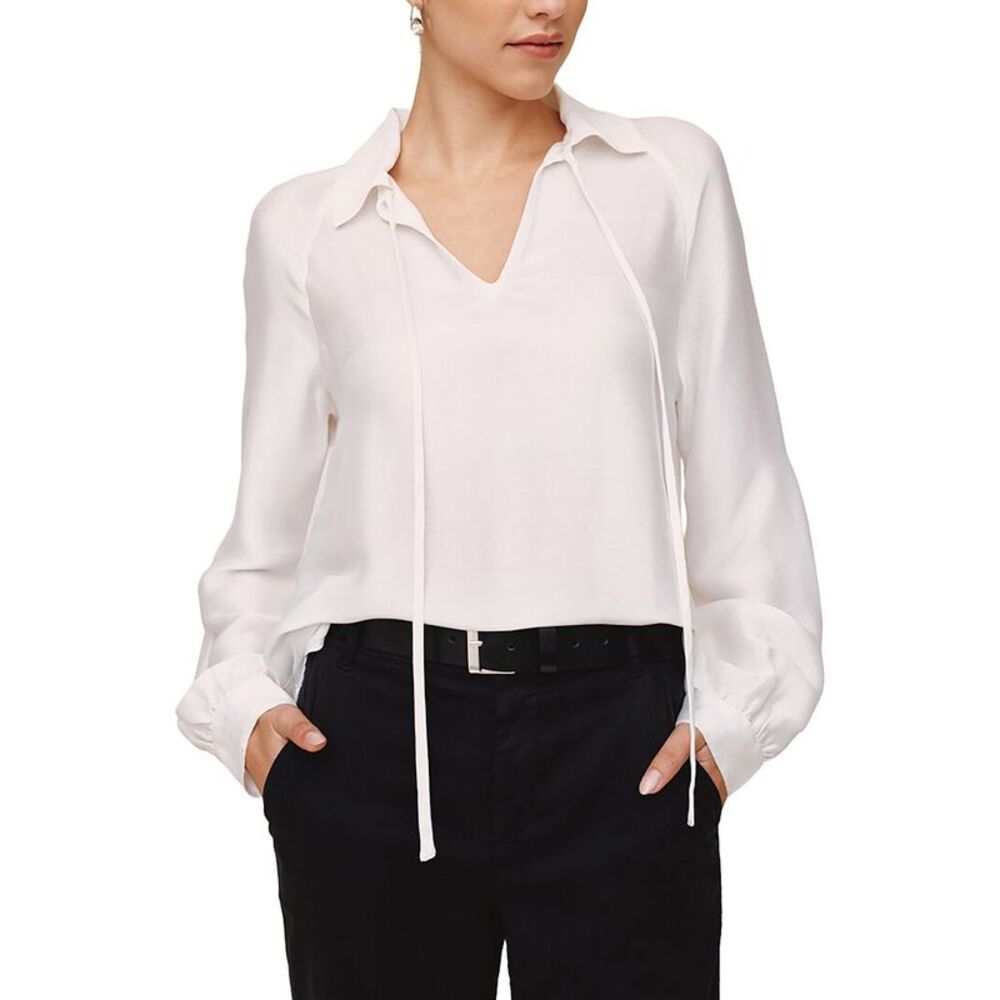 Bella Dahl Womens  Long Sleeve Raglan Silk-Blend Pullover